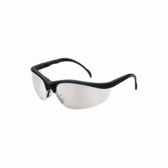 Crews KD119 Klondike® Plus Safety Glasses, Duramass® Hard Coat Indoor/Outdoor Clear Mirror Lens, Half Framed Black Nylon Frame, Polycarbonate Lens, Specifications Met: ANSI Z87+, AS/NZS 1337.1, CAN/CSA Z94.3, CE EN 166
