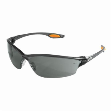 Crews LW212 Law® 2 Plus Dielectric Single Lens Safety Glasses With Side Shields, Duramass® Hard Coat Gray Lens, Wraparound Gray Polycarbonate Frame, Polycarbonate Lens, Specifications Met: ANSI Z87+, CE EN 166, CAN/CSA Z94.3