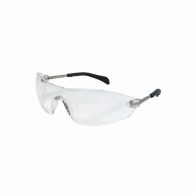 Crews S2210 Blackjack® Elite Plus Single Lens Safety Glasses, Duramass® Hard Coat Clear Lens, Wraparound Chrome Plated Metal Frame, Polycarbonate Lens, Specifications Met: ANSI Z87+