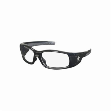 Crews SR110 Swagger® Safety Glasses, Duramass® Hard Coat Clear Lens, Full Framed Black Polycarbonate Frame, Polycarbonate Lens, Specifications Met: ANSI Z87+