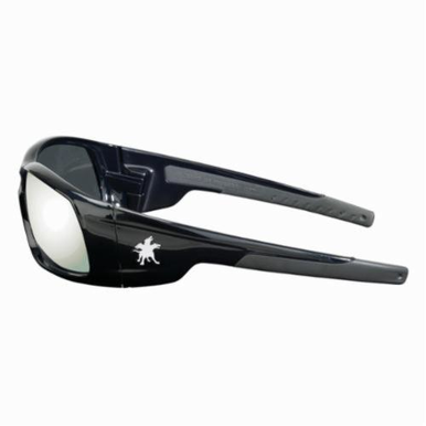 Crews SR117 Swagger® Safety Glasses, Duramass® Hard Coat Silver Mirror Lens, Full Framed Polished Black Polycarbonate Frame, Polycarbonate Lens, Specifications Met: ANSI Z87+