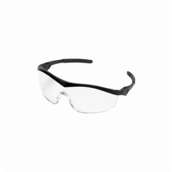 Crews ST110 Storm® Plus Single Lens Safety Glasses, Duramass® Hard Coat Clear Lens, Half Framed Black Nylon Frame, Polycarbonate Lens, Specifications Met: ANSI Z87+, CE EN 166, CAN/CSA Z94.3
