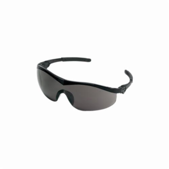 Crews ST112 Storm® Plus Single Lens Safety Glasses, Duramass® Hard Coat Gray Lens, Half Framed Black Nylon Frame, Polycarbonate Lens, Specifications Met: ANSI Z87+, CE EN 166, CAN/CSA Z94.3