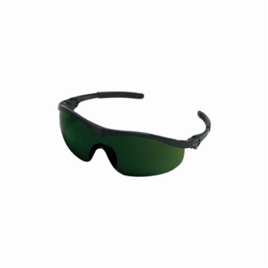 Crews ST1150 Storm® Plus Single Lens Safety Glasses, Duramass® Hard Coat Green Filter 5.0 Lens, Half Framed Black Nylon Frame, Polycarbonate Lens, Specifications Met: ANSI Z87+, CE EN 166, CAN/CSA Z94.3