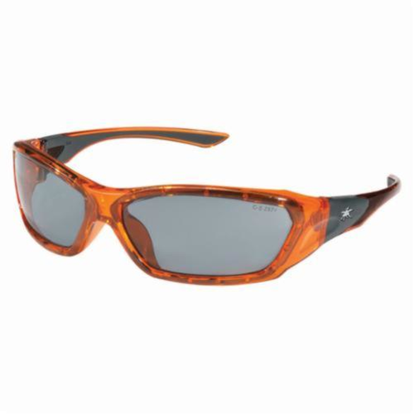 Crews FF137 ForceFlex® Dual Lens Safety Glasses, Duramass® Hard Coat Silver Mirror Lens, Full Framed Translucent Orange TPU Frame, Polycarbonate Lens, Specifications Met: ANSI Z87+, MIL-PRF-31013