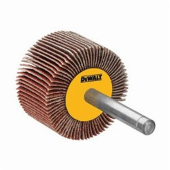 DeWALT® HP™ DAFE1D0810 Coated Flap Wheel, 1-1/2 in Dia Wheel, 1 in W Face, 1/4 in Dia Shank, 80 Grit, Medium Grade, Aluminum Oxide Abrasive