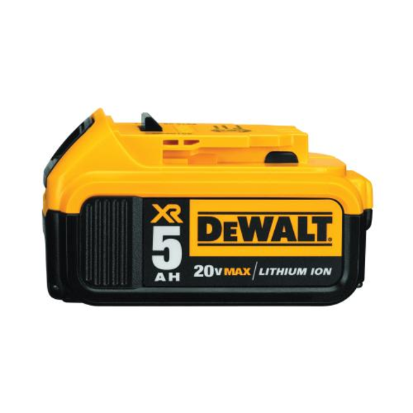 DeWALT® DCB205 Premium Rechargeable Cordless Battery Pack, 5 Ah Li-Ion Battery, For Use With DeWalt® 20 V Power Tools