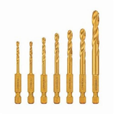 DeWALT® DD5157 Drill Set, Imperial, 1/8 in Min Drill Bit, 5/16 in Max Drill Bit, 135 deg Drill Point Angle, 7 Pieces, HSS, Titanium Coated