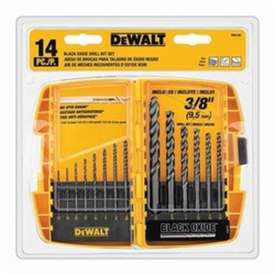 DeWALT® DW1162 Drill Bit Set, 14 Pieces, Hex Shank, HSS, Black Oxide
