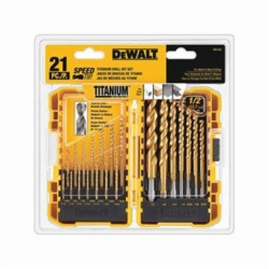 DeWALT® DW1342 Drill Bit Set, 21 Pieces, Titanium Coated