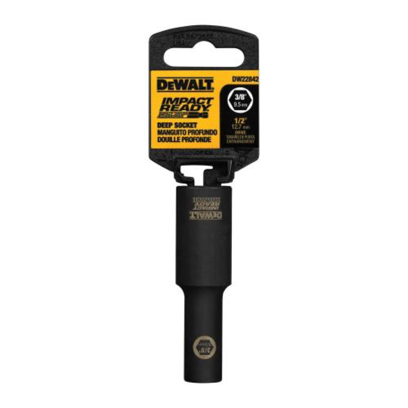 DeWALT® Impact Ready® DW22882 Deep Length Socket, Imperial, 1/2 in Square Drive, 5/8 in