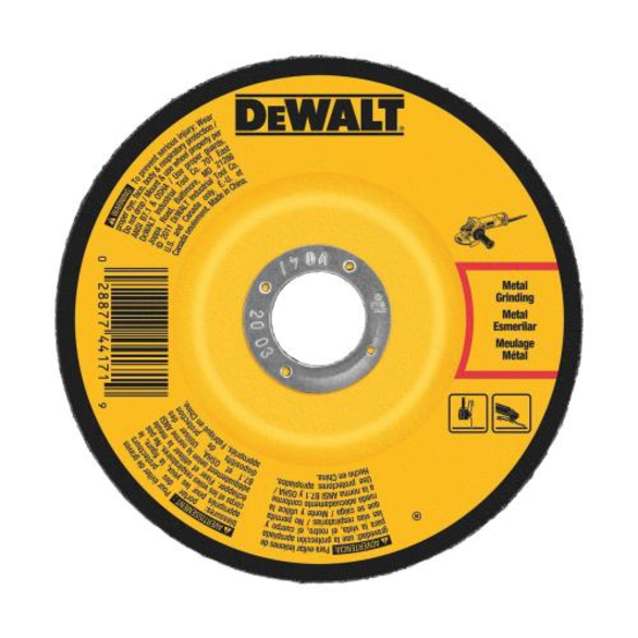 DeWALT® DW4547 Depressed Center Wheel, 7 in Dia x 1/4 in THK, 7/8 in Center Hole, A24N Grit, Aluminum Oxide Abrasive