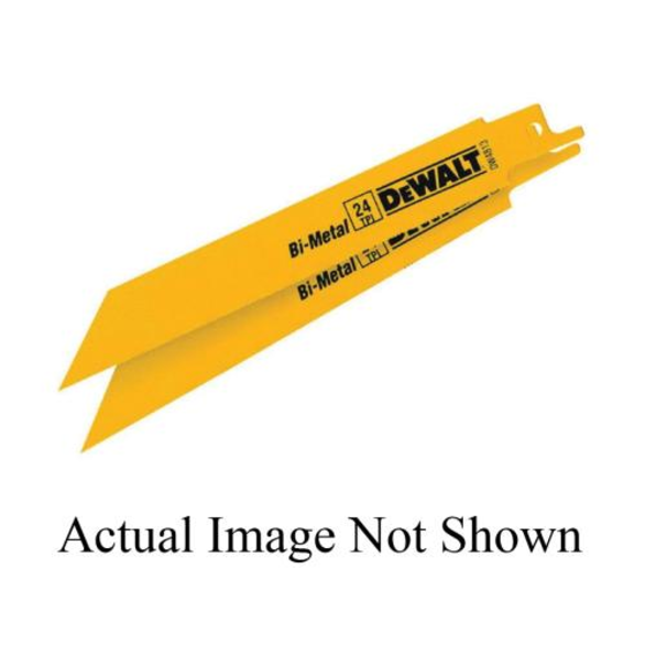 DeWALT® DW4813B25 Straight Back Reciprocating Saw Blade, 6 in L x 3/4 in W, 24, Bi-Metal Body, Universal/Toothed Edge Tang