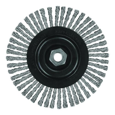 DeWALT® XP™ DW49251 Wheel Brush, 5 in Dia, 1/2 in W Face, 0.02 in Dia Stringer Bead Knot Filament/Wire, 5/8-11 Arbor Hole