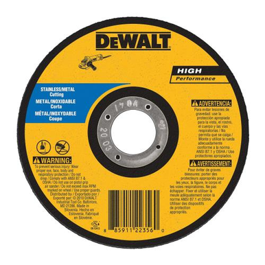 DeWALT® HP™ DW8065S Contaminant-Free Thin Cut-Off Wheel, 7 in Dia x 0.045 in THK, 7/8 in Center Hole, 60 Grit, Aluminum Oxide Abrasive