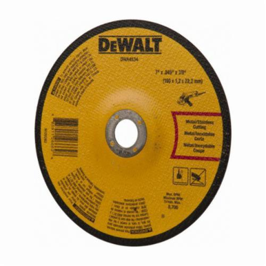 DeWALT® DWA4534 Depressed Center Wheel, 7 in Dia x 0.045 in THK, 7/8 in Center Hole, A60T Grit, Aluminum Oxide Abrasive