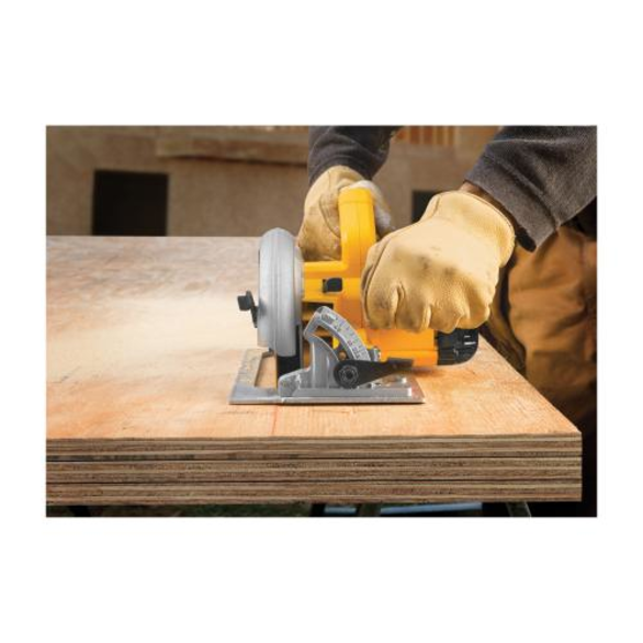 DeWALT® DWE575 Lightweight Next Generation Circular Saw, 7-1/4 in Dia Blade, 5/8 in Arbor/Shank, 1-7/8 in at 45 deg, 2-9/16 in 90 deg Cutting, Right Blade Side