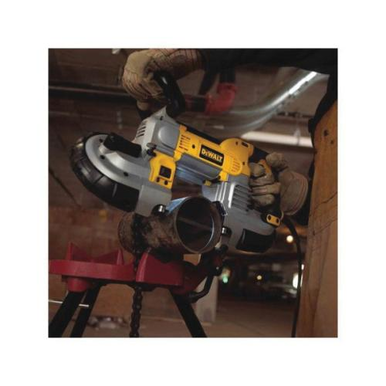 DeWALT® DWM120 Corded Deep Cut Heavy Duty Portable Band Saw, 5 in Round, 5 x 4-3/4 in Rectangular Cutting, 44.875 x 0.5 x 0.02 in Blade, 120 VAC, 100 to 350 fpm Speed