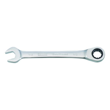 DeWALT® DWMT72293OSP Non-Reversible Combination Wrench, 1/2 in, 15 deg Offset, 6-15/32 in OAL, Steel, Polished Chrome, ASME B107.100