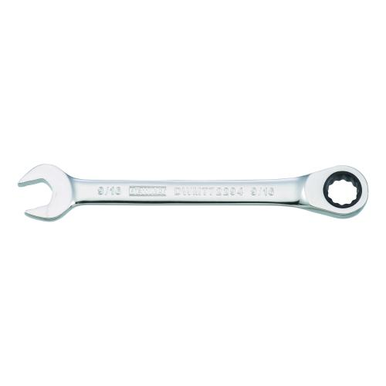 DeWALT® DWMT72294OSP Non-Reversible Combination Wrench, 9/16 in, 15 deg Offset, 7-5/32 in OAL, Steel, Polished Chrome, ASME B107.100