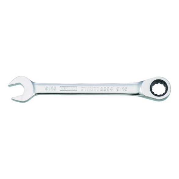 DeWALT® DWMT72294OSP Non-Reversible Combination Wrench, 9/16 in, 15 deg Offset, 7-5/32 in OAL, Steel, Polished Chrome, ASME B107.100