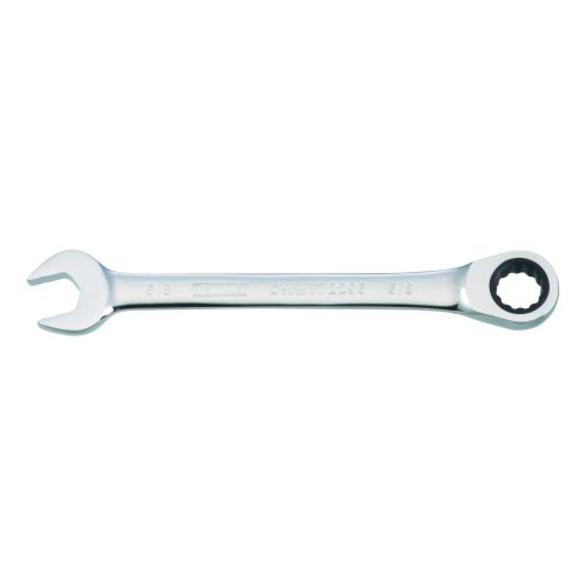 DeWALT® DWMT72295OSP Non-Reversible Combination Wrench, 5/8 in, 15 deg Offset, 7-15/16 in OAL, Steel, Polished Chrome, ASME B107.100