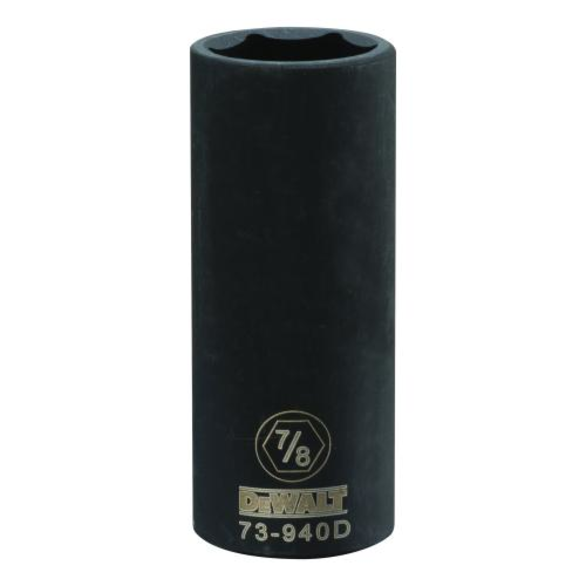 DeWALT® DWMT73940OSP Deep Length Socket, 1/2 in, 7/8 in