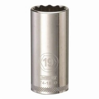 DeWALT® DWMT74188OSP Deep Length Socket, 3/8 in, 19 mm