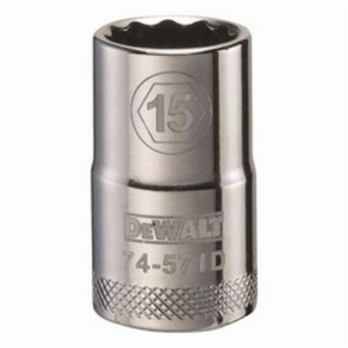 DeWALT® DWMT74571OSP Socket, 1/2 in Hex Drive, 15 mm