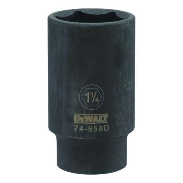 DeWALT® DWMT74658OSP Deep Length Socket, 1/2 in, 1-1/4 in