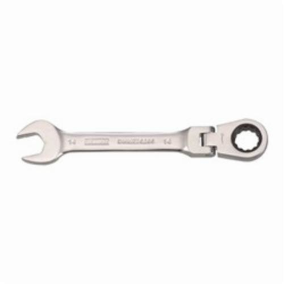 DeWALT® DWMT75205OSP Flex Head Combination Wrench, 14 mm, 15 deg Offset, 6-9/32 in OAL, Steel, ASME B107.100