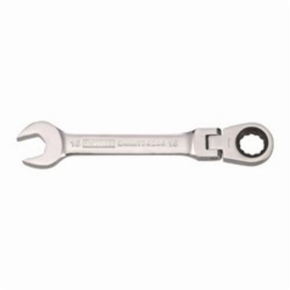 DeWALT® DWMT75206OSP Flex Head Combination Wrench, 15 mm, 15 deg Offset, 6-21/32 in OAL, Steel, ASME B107.100