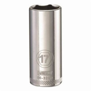 DeWALT® DWMT86328OSP Deep Length Socket, 3/8 in Hex Drive, 17 mm