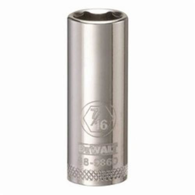 DeWALT® DWMT88986OSP Deep Length Socket, 3/8 in Hex Drive, 7/16 in