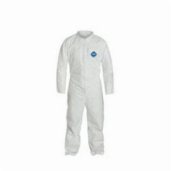 DuPont® TY120SWHLG0025VP Disposable Coverall, L, White, Tyvek®, 39-3/4 to 43-1/4 in Chest, 29-1/2 in Inseam