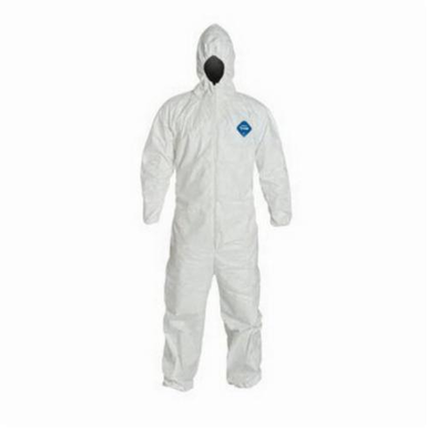 DuPont® TY127SWH2X002500 Disposable Coverall, 2XL, White, Tyvek®, 45-1/4 to 48-3/4 in Chest, 30-1/2 in Inseam