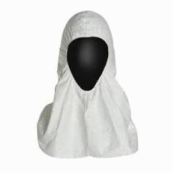 Dupont® TY657S Pullover Hood, Universal, White, Tyvek®, 1.2 oz/sq-yd, Front Snap Closure