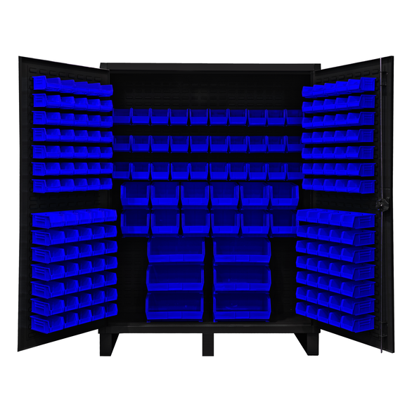 CABINET 12 GAUGE 198 BLUE BINS 60X24X78