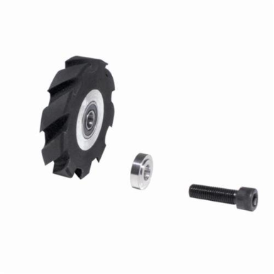 Dynabrade® 11884 Contact Wheel Assembly, 4 in Dia x 5/8 in W Wheel, 5/8 in ID, Scoop Face, 60 Duro Urethane Wheel
