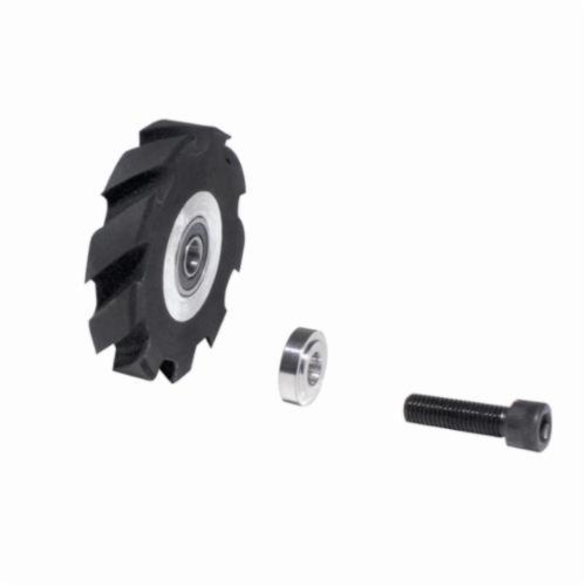 Dynabrade® 11884 Contact Wheel Assembly, 4 in Dia x 5/8 in W Wheel, 5/8 in ID, Scoop Face, 60 Duro Urethane Wheel