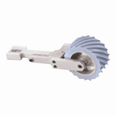 Dynabrade® 11894 Scoop Serrated Contact Arm Assembly, 2 in W x 34 in L Belt, 4 in Dia x 2 in W Contact Wheel