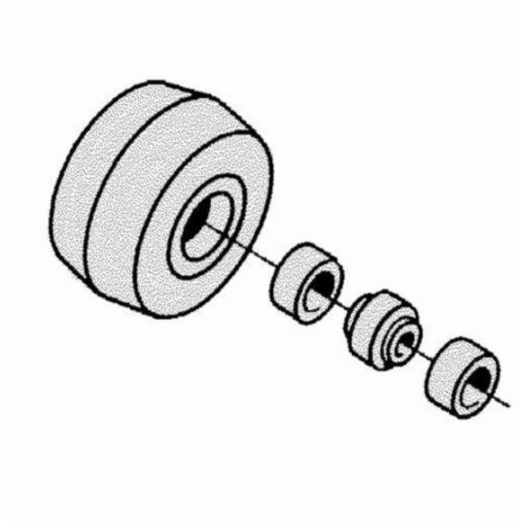 Dynabrade® 14237 Contact Wheel Assembly, Crowned Surface, For Use With Dynafile® Contact Wheel, 70 Duro Urethane Wheel