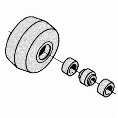 Dynabrade® 14254 Contact Wheel Assembly, Crowned Surface, 70 Duro Urethane Face, For Use With Dynafile® Contact Wheel