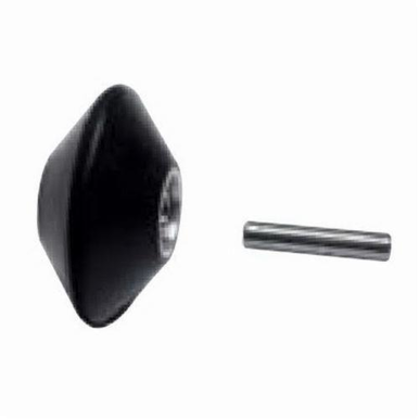 Dynabrade® 15347 Contact Wheel Assembly, 2 in Dia x 1 in W, 5/8 in ID, V-Shaped Face, 70 Duro Rubber Wheel