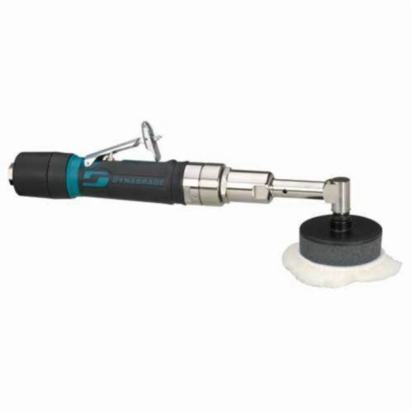 Dynabrade® 49440 Angle Head Rotary Buffer With Extended Rear Exhaust Muffler, 3 in Dia, 1/4-20 Male, 0.4 hp, 26 scfm