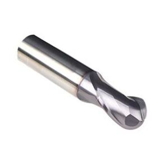 Emuge 1877A.01875 Ball End Mills 3/16in Milling Dia, 3/8in LOC, 2-1/4in OAL, 2 Flutes, Carbide