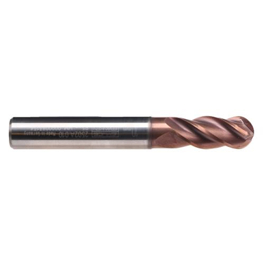 Emuge 2502A.006 Ball End Mills 6mm Milling Dia, 13mm LOC, 57mm OAL, 4 Flutes, Carbide