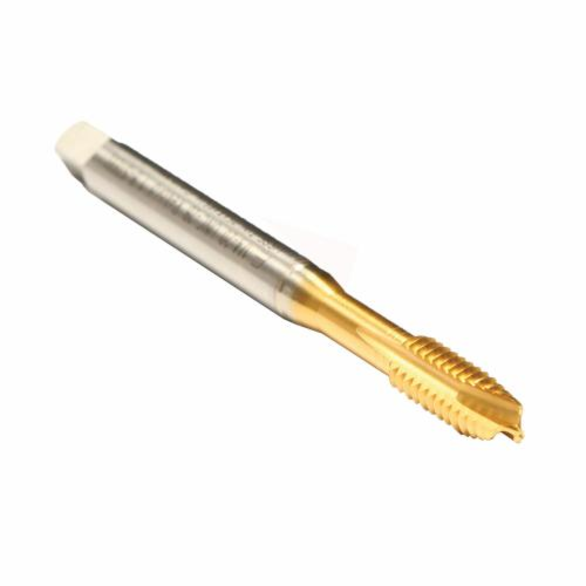 Emuge BU208400.5011 Rekord 1B-STEEL-L BU208400 Form B Reinforced Shank Spiral Point Tap, Right Hand Cutting, 3/8-16 Thread, 4-5 Plug Chamfer, 3 Flutes, TiN Coated, HSS-E