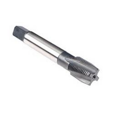 Emuge AU306001.5050 Rekord C-TI AU306001 Form D Reduced Shank Spiral Flute Tap, Left Hand Cutting, 3/4-16 Thread, Plug Chamfer, Left Hand Flute Direction, 4 Flutes, NT2 Coated, HSS-E