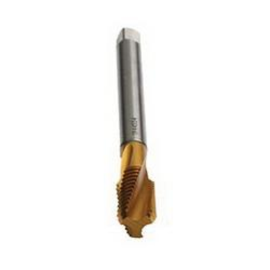 Emuge CU451400.5015 Rekord 2D-STEEL CU451400 Form C Reduced Shank Spiral Flute Tap, Right Hand Cutting, 5/8-11 Thread, Modified Bottoming Chamfer, Right Hand Flute Direction, 3 Flutes, TiN Coated, HSS-E